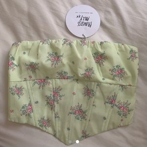 Yellow Floral Bustier Top from Princess Polly